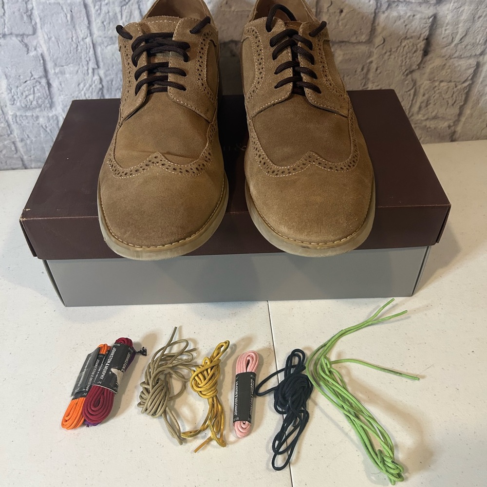 Size 13 tan suede, wingtip, casual shoe - Picture 3 of 3